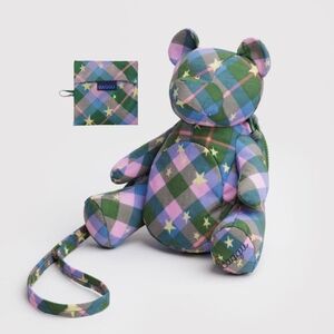 *NWT* BAGGU Bear Bag & Matching Standard Bag In Green Plaid Stars